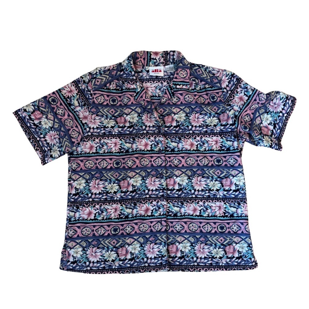 Alia Vintage Floral Patterned Button-Down Shirt